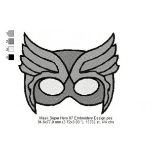 Mask Super Hero 07 Embroidery Design